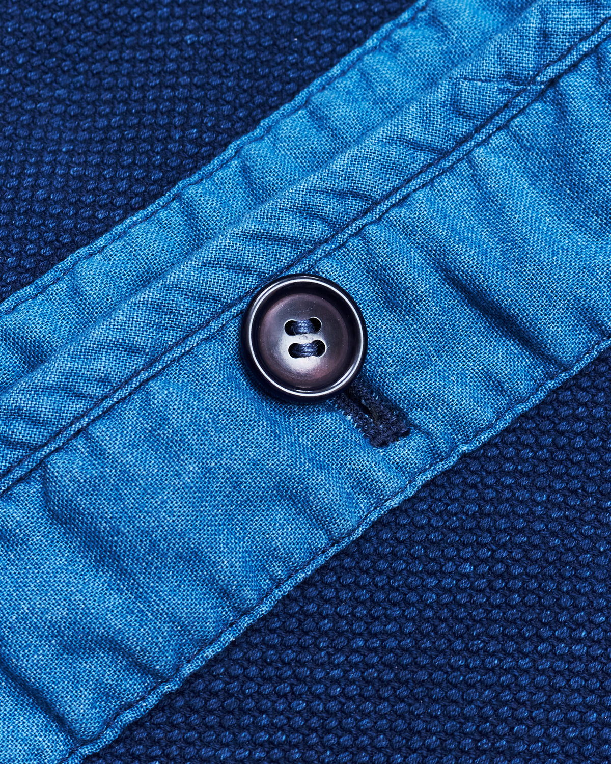Second Hand Blue Blue Japan Pure Indigo Sashiko Collarless Jacket Size 4