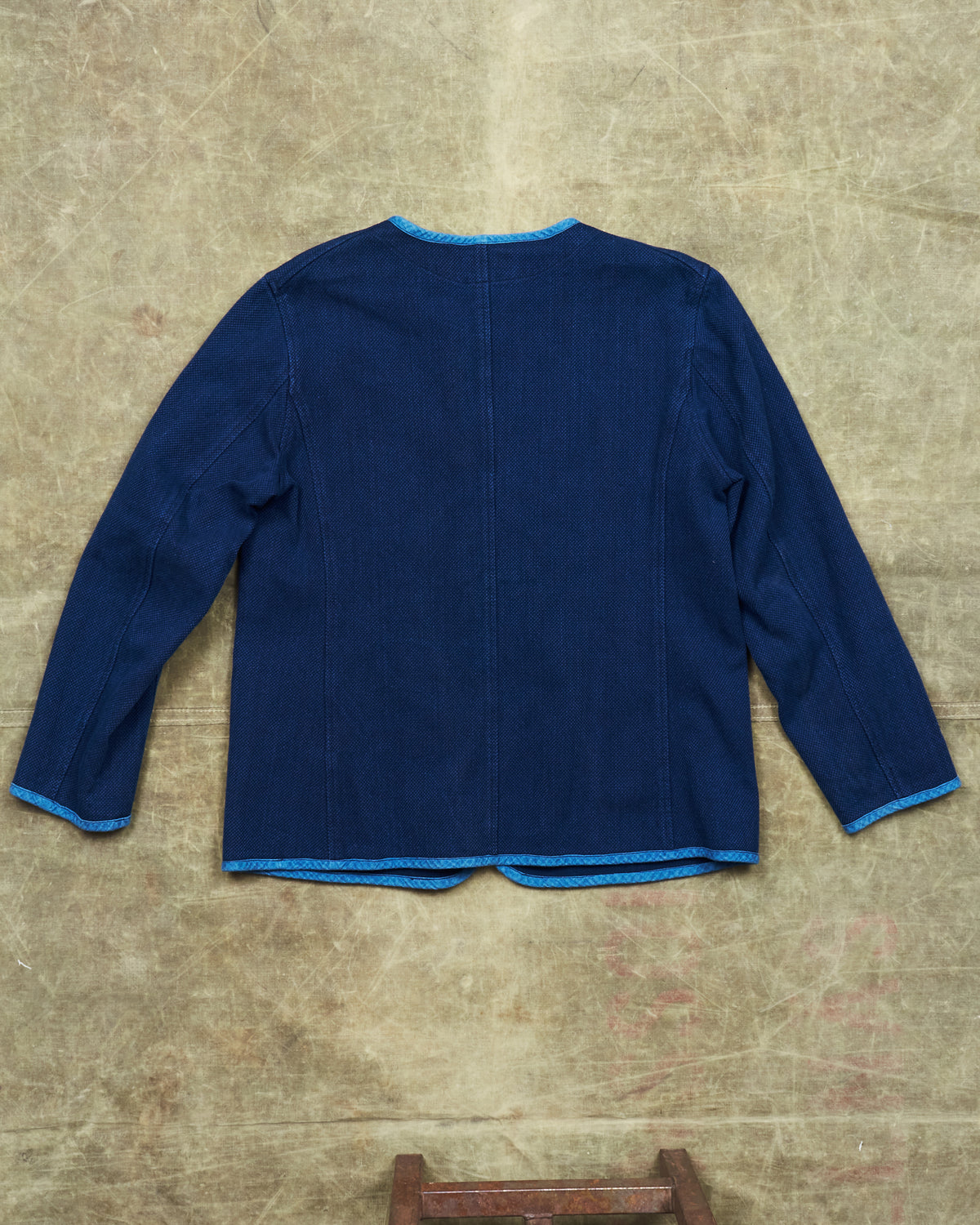 Second Hand Blue Blue Japan Pure Indigo Sashiko Collarless Jacket Size 4