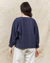 OrSlow Cotton/Linen Indigo Check Lace Up Shirt
