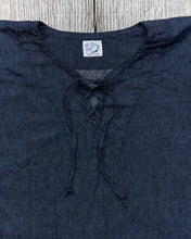 OrSlow Cotton/Linen Denim Lace Up Shirt