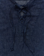 OrSlow Cotton/Linen Denim Lace Up Shirt