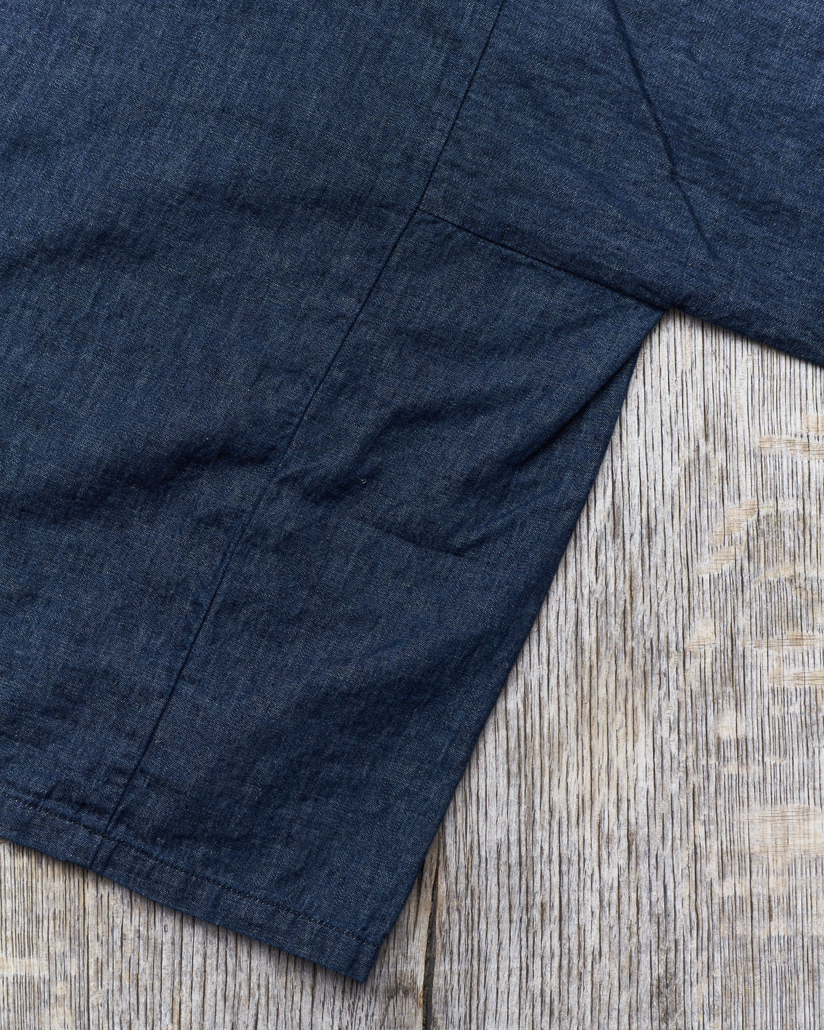 OrSlow Cotton/Linen Denim Lace Up Shirt
