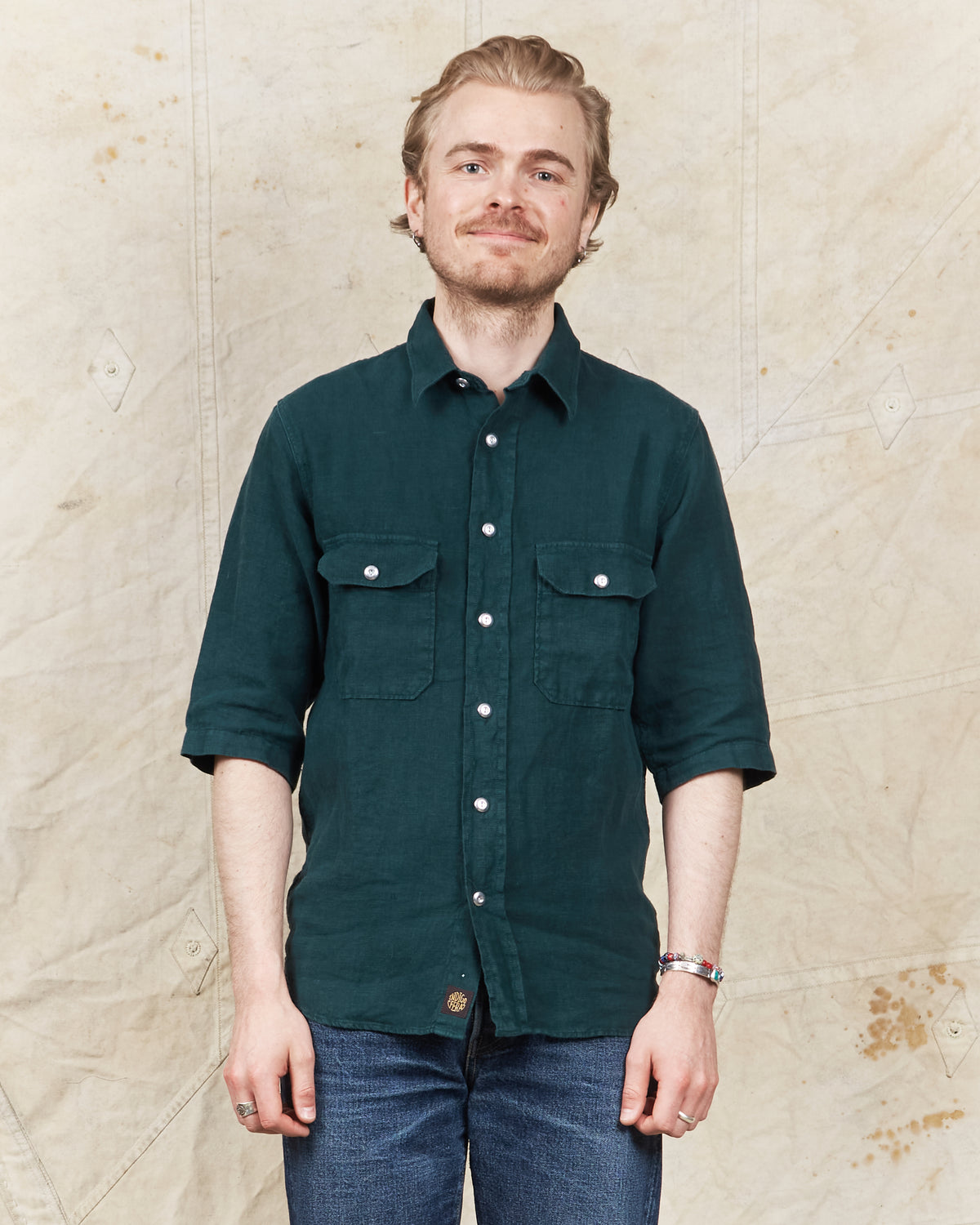 Indigofera Delray Shirt Linen Canvas Petrol