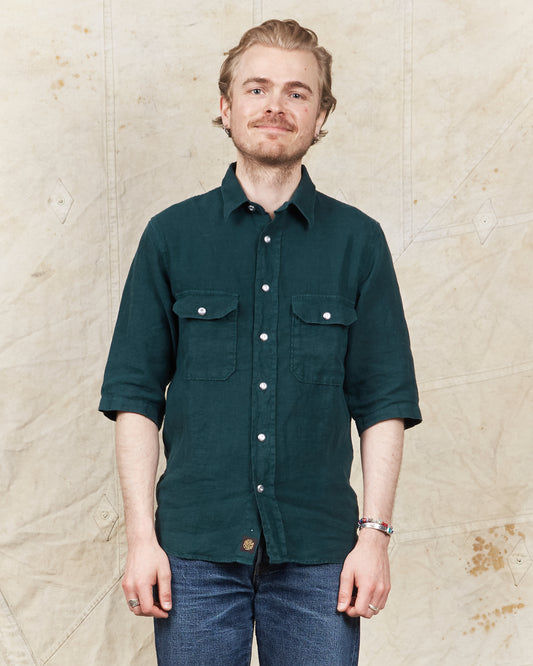 Indigofera Delray Shirt Linen Canvas Petrol