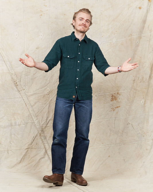 Indigofera Delray Shirt Linen Canvas Petrol