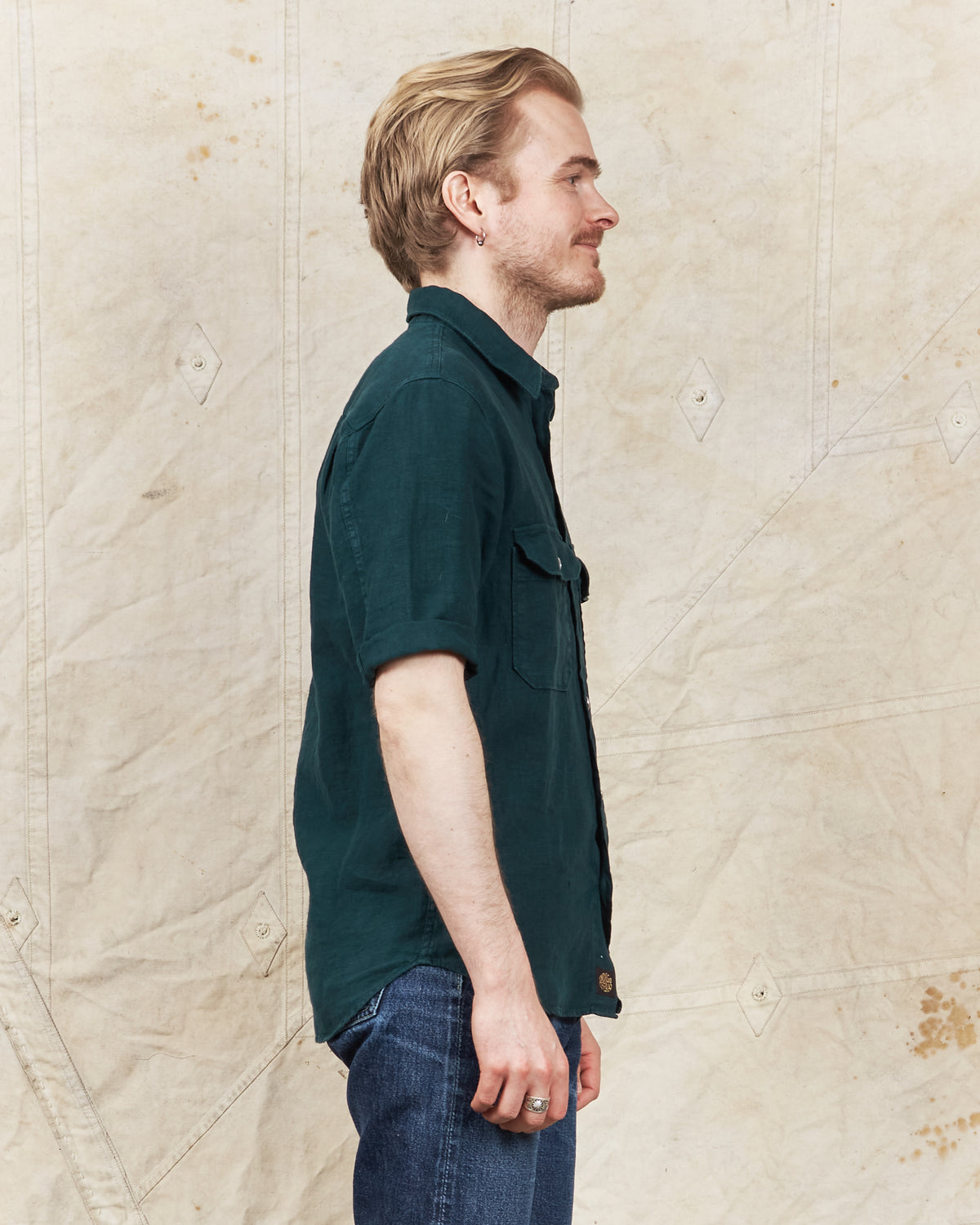 Indigofera Delray Shirt Linen Canvas Petrol
