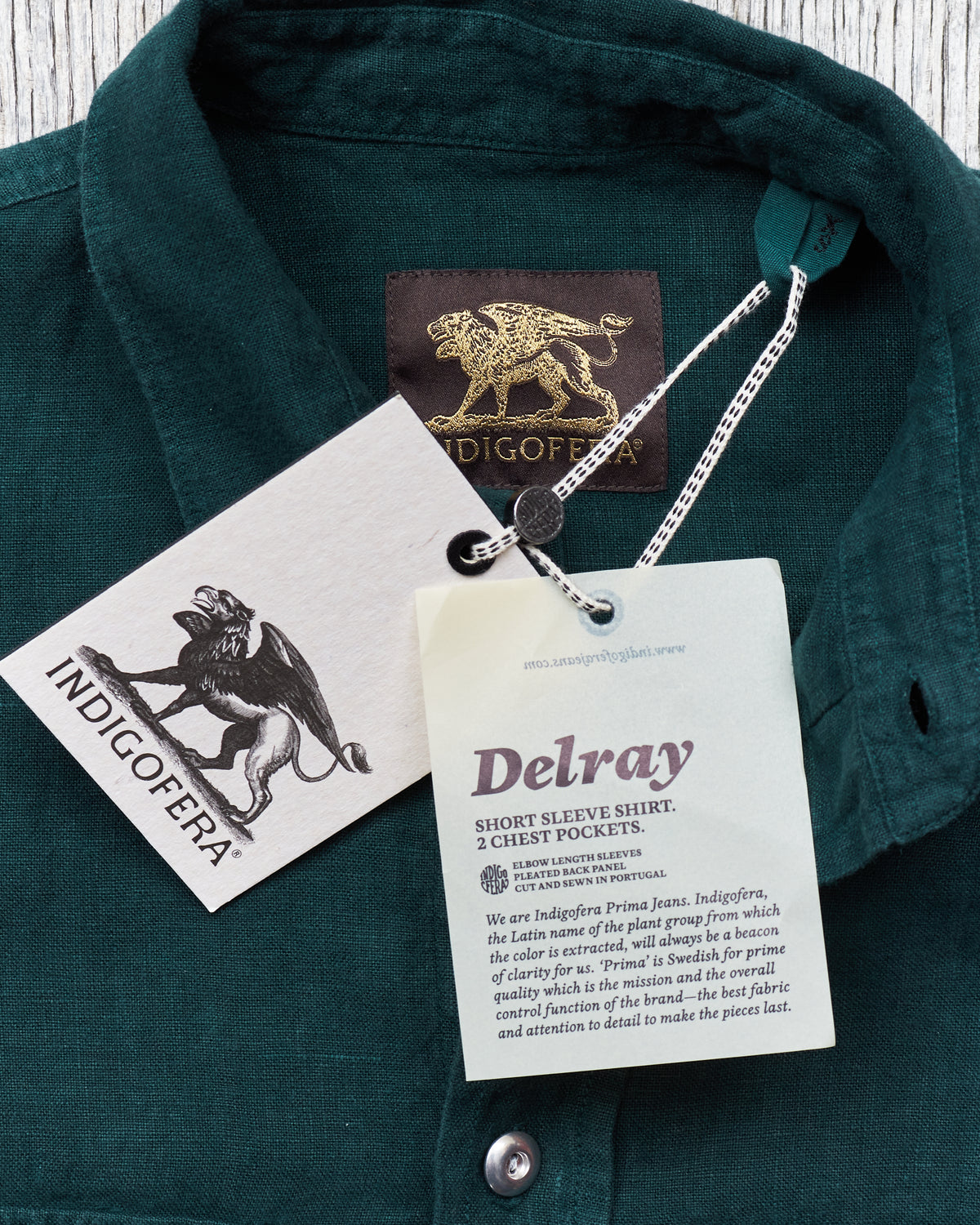 Indigofera Delray Shirt Linen Canvas Petrol