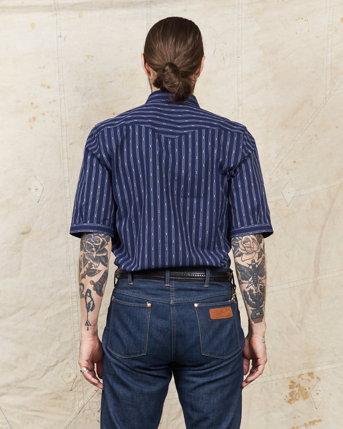 Indigofera Randy Shirt Cotton Stripe Indigo/White