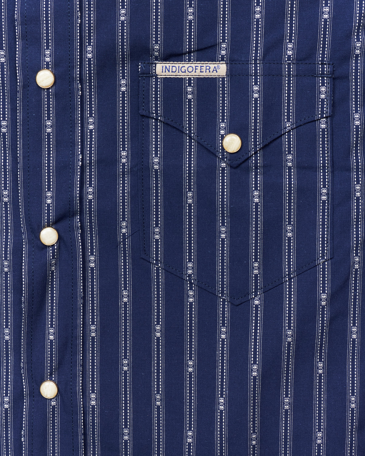 Indigofera Randy Shirt Cotton Stripe Indigo/White