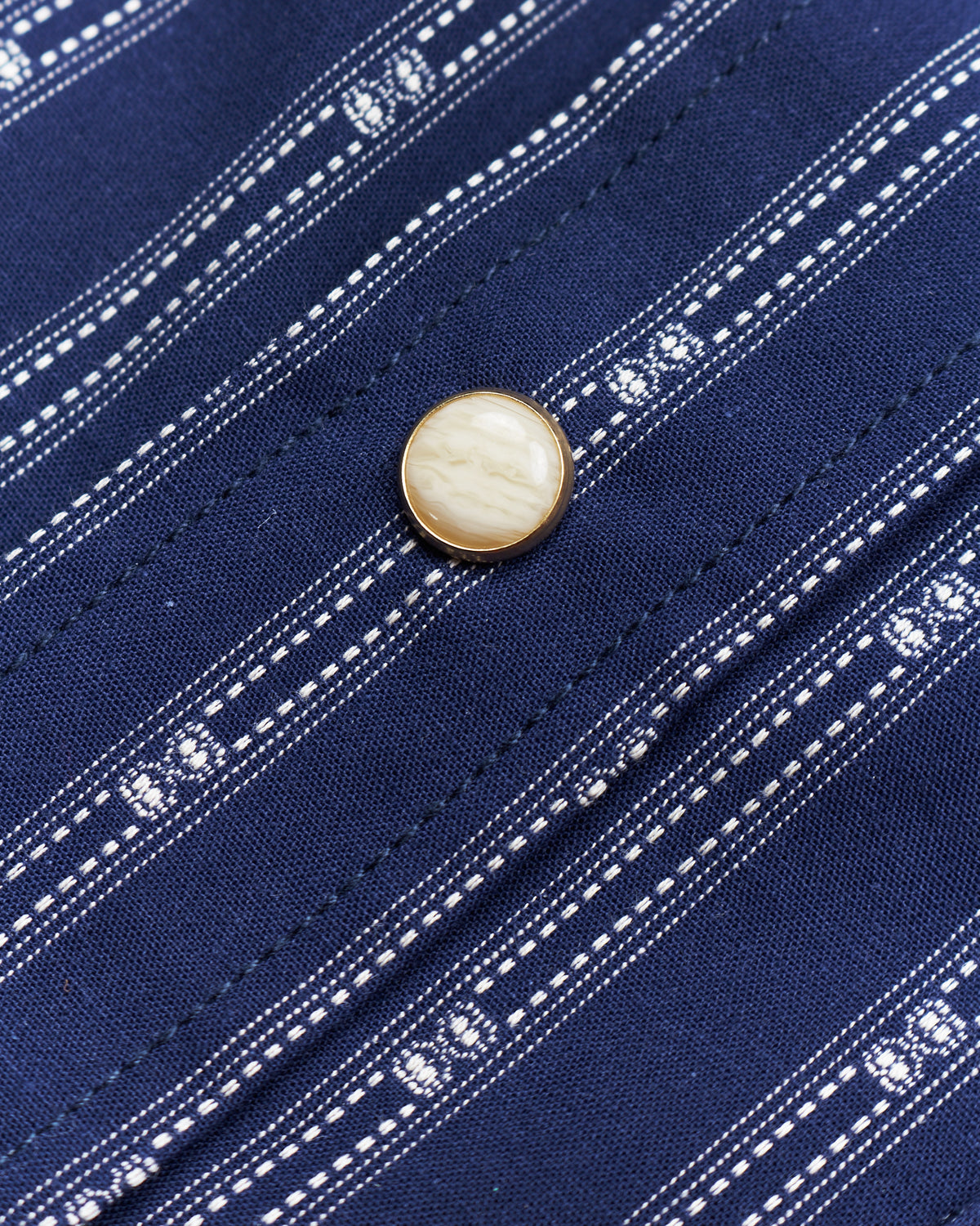 Indigofera Randy Shirt Cotton Stripe Indigo/White