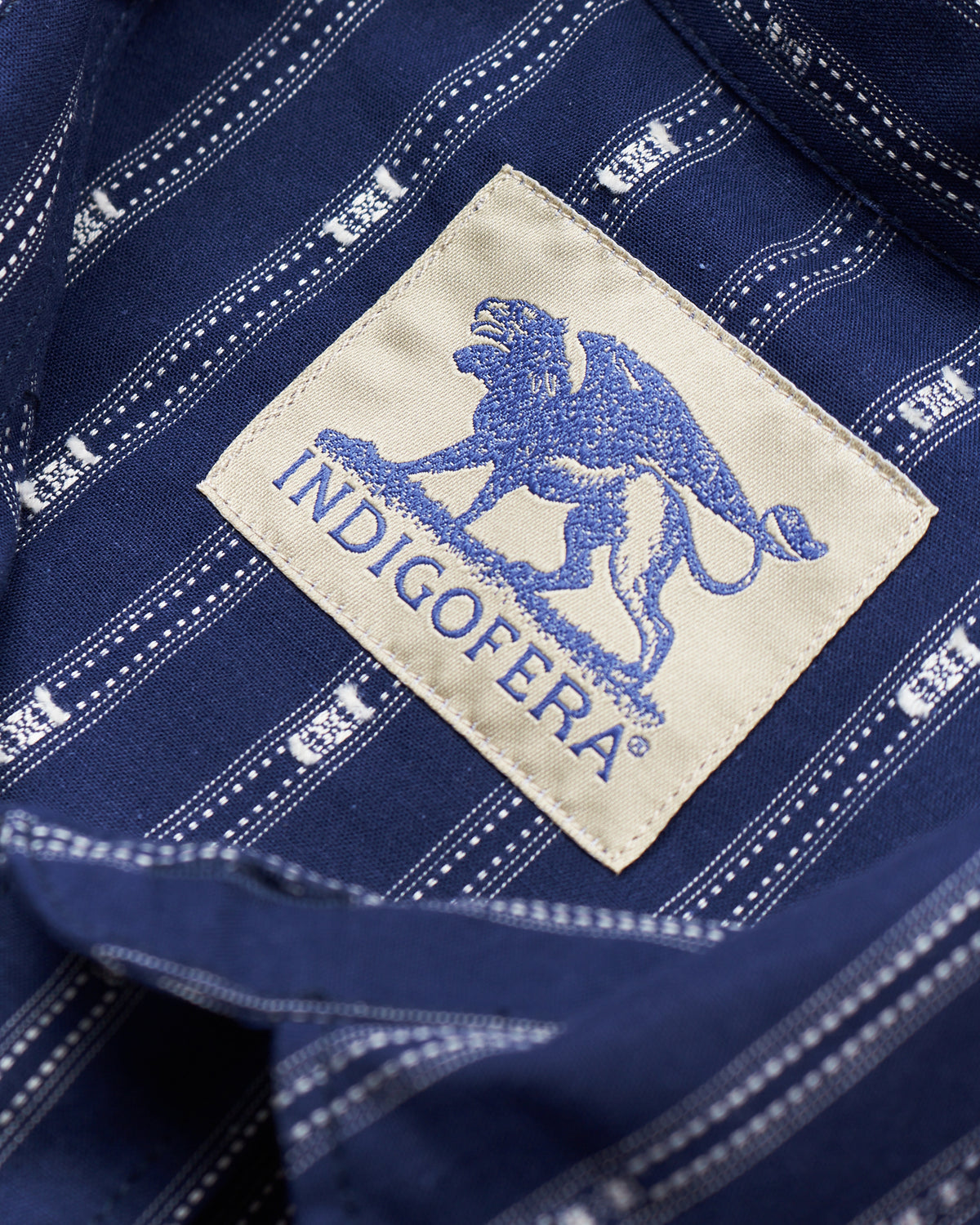 Indigofera Randy Shirt Cotton Stripe Indigo/White