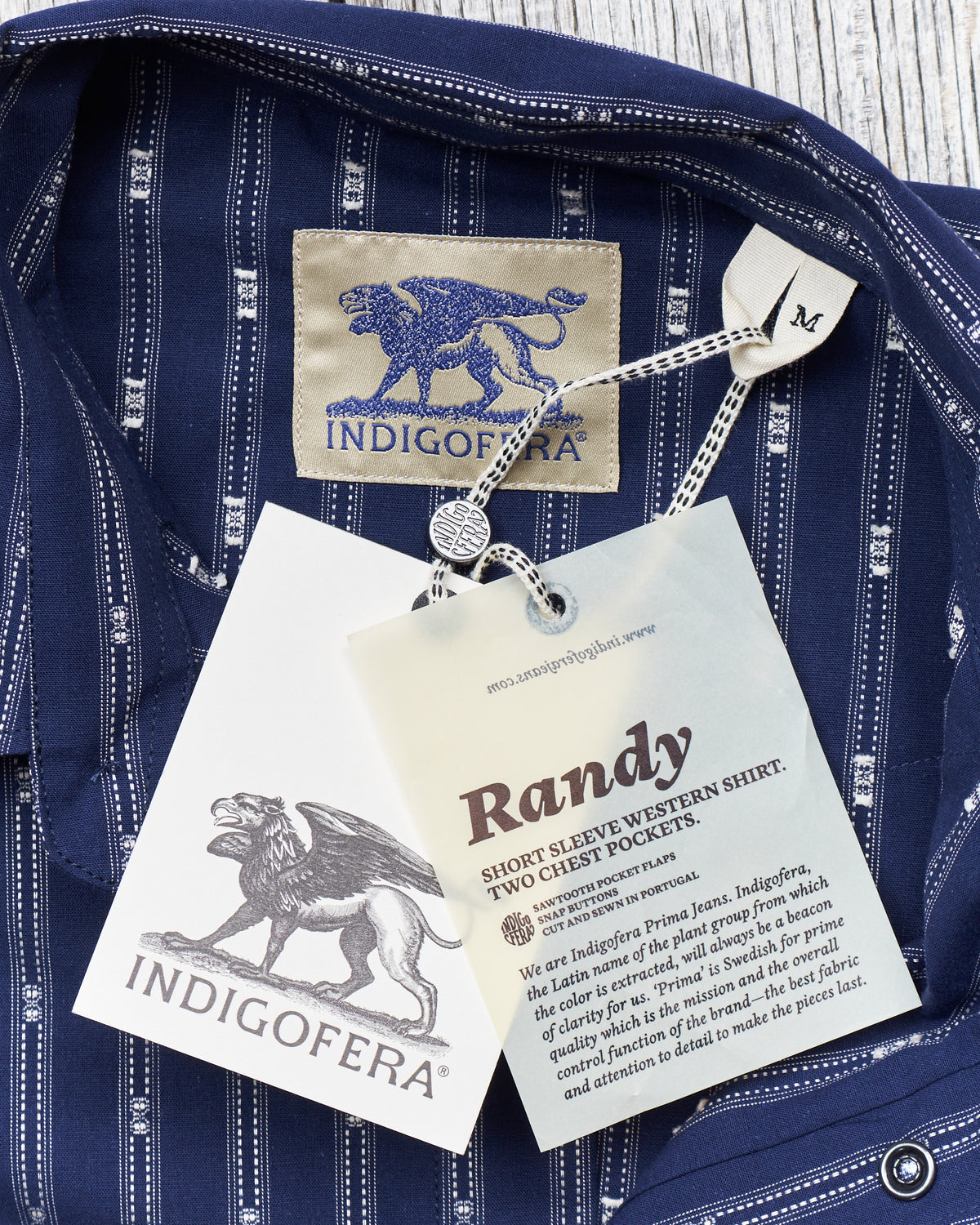 Indigofera Randy Shirt Cotton Stripe Indigo/White