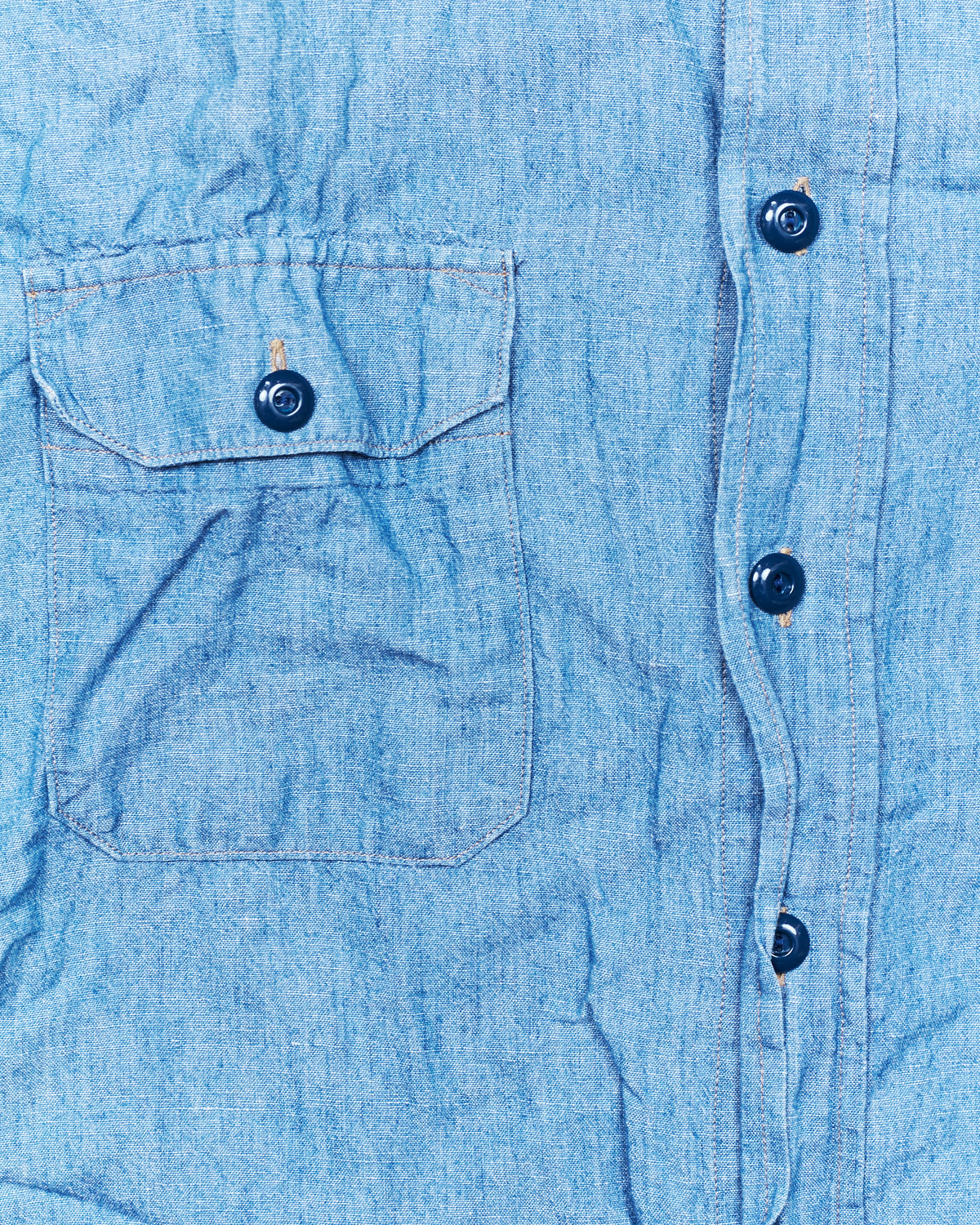 Second Hand Indigofera Delray Cotton / Linen Indigo Chambray Shirt Size  M