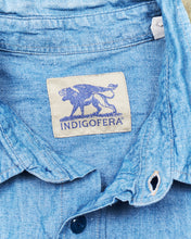 Second Hand Indigofera Delray Cotton / Linen Indigo Chambray Shirt Size  M