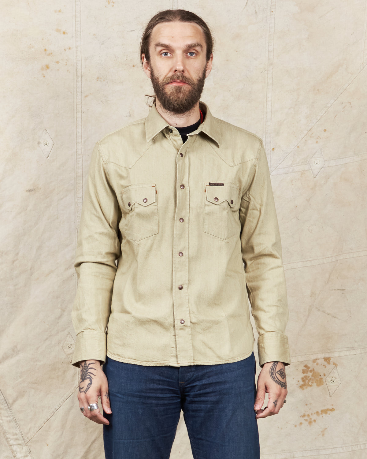 Indigofera Ryman Shirt Carson Denim Beige
