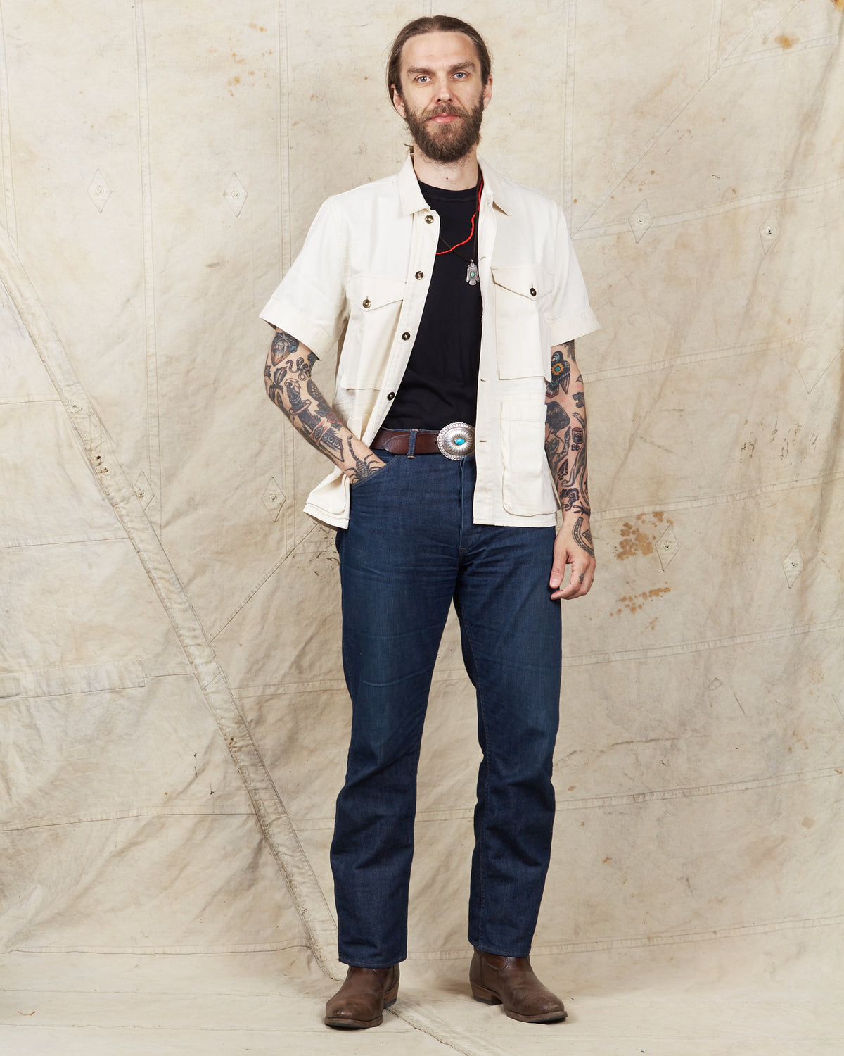 Indigofera Rivera Shirt Carson Denim Ecru