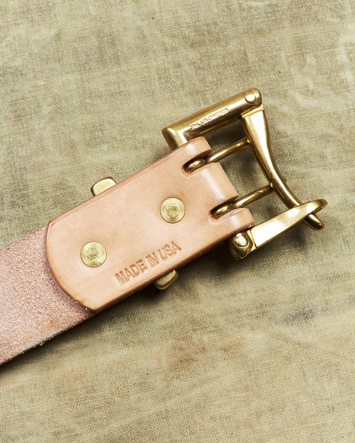 Second Hand Pigeon Tree Double Prong Leather Natural Belt Size 90cm