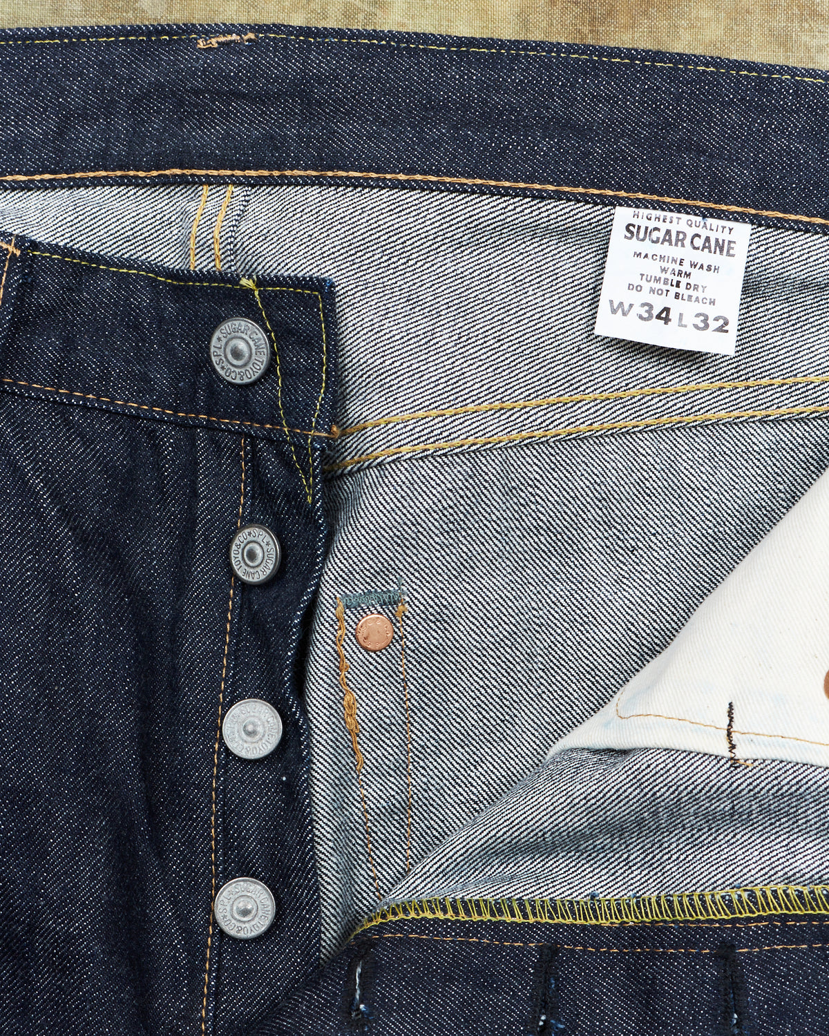 Second Hand Sugar Cane & Co. Model 2021 Tapered One Wash Jeans W34 / L32