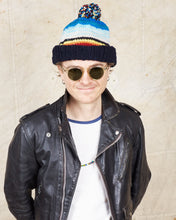 Chamula Double Cuff Wool Cap Serape Navy