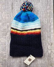 Chamula Double Cuff Wool Cap Serape Navy