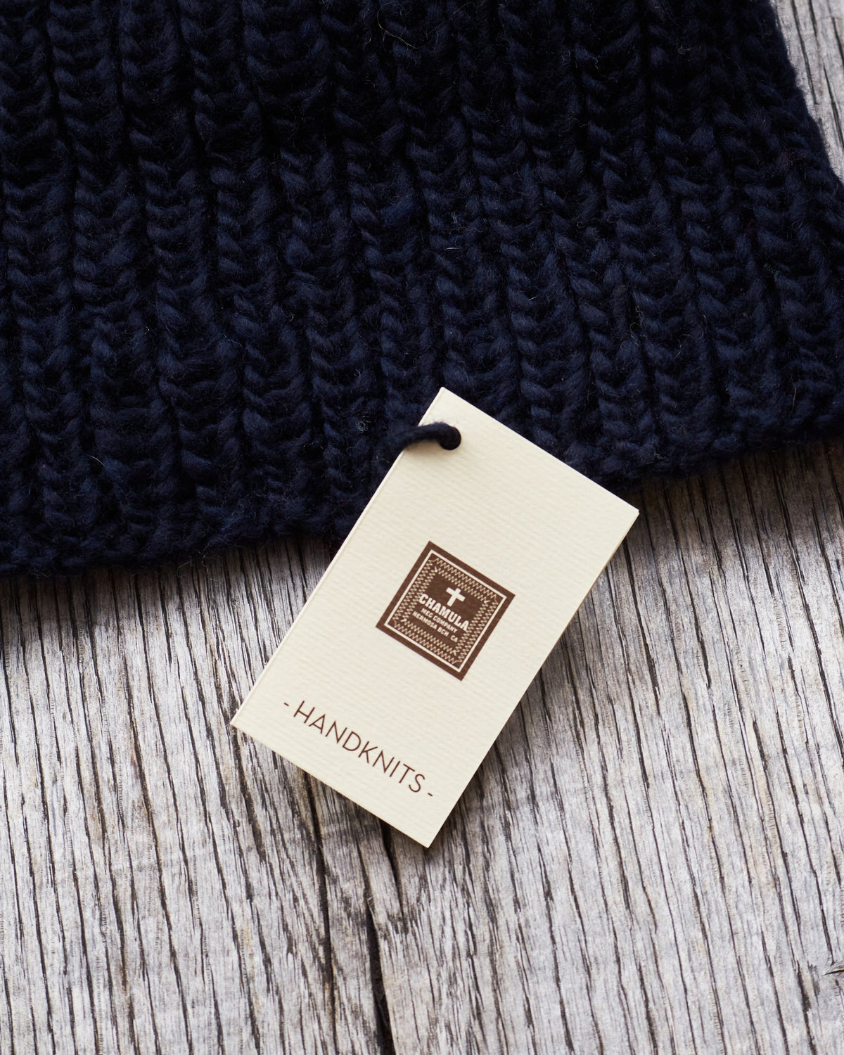 Chamula Double Cuff Wool Cap Serape Navy