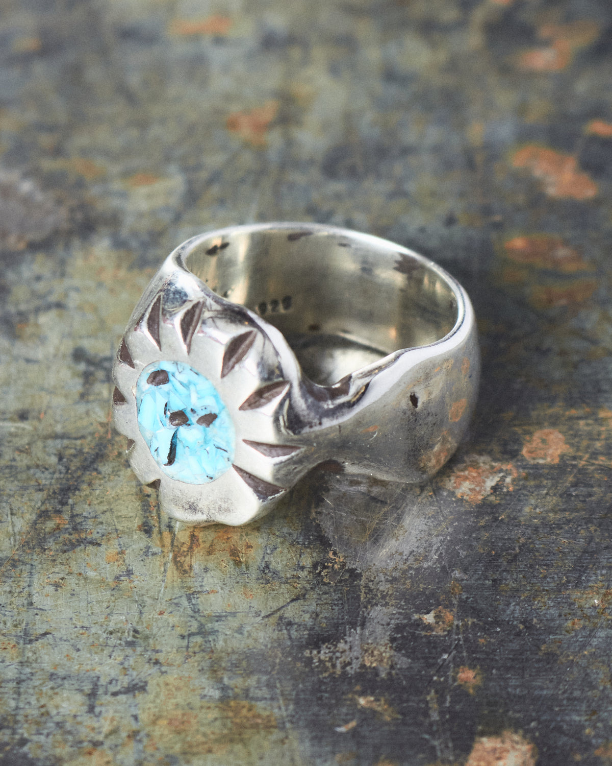 Tenable Crafts Silver Turquoise Ring #204
