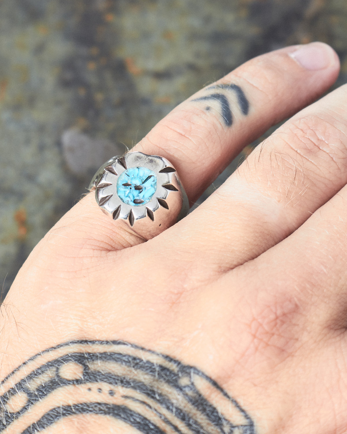 Tenable Crafts Silver Turquoise Ring #204