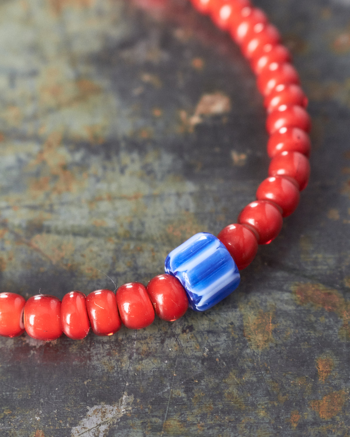 Tenable Crafts Red White Heart Trade Beads Bracelet #200
