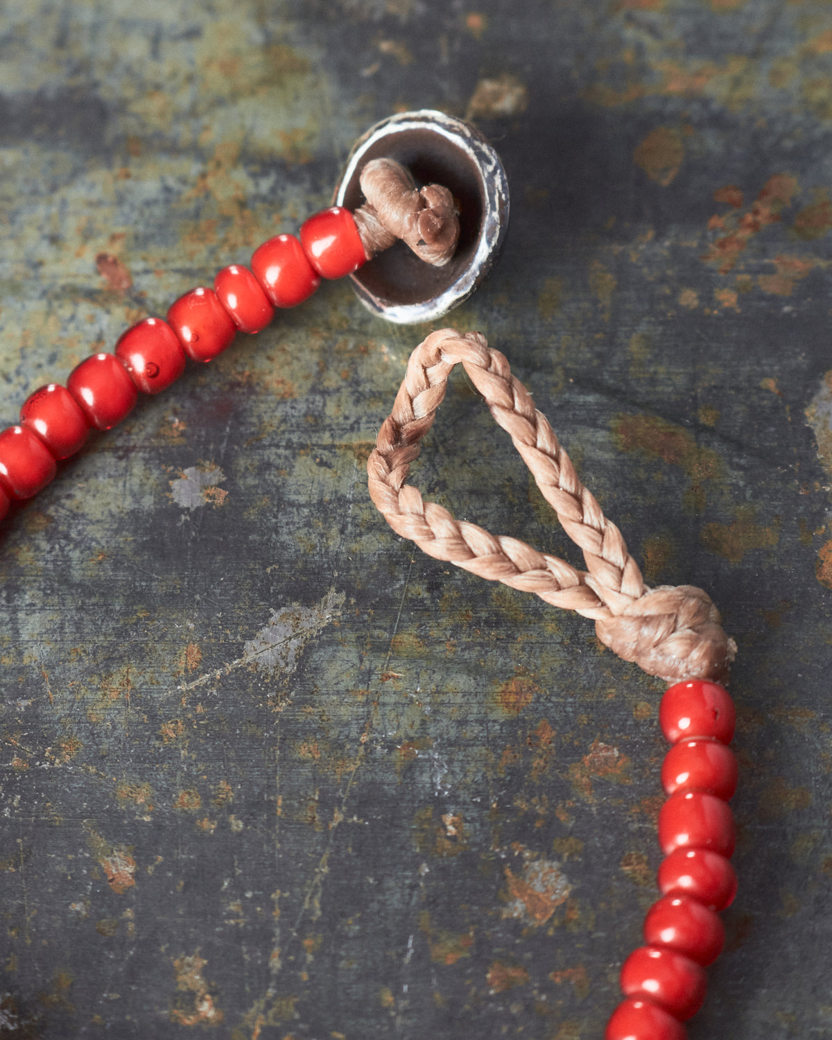 Tenable Crafts Red White Heart Trade Beads Bracelet #200