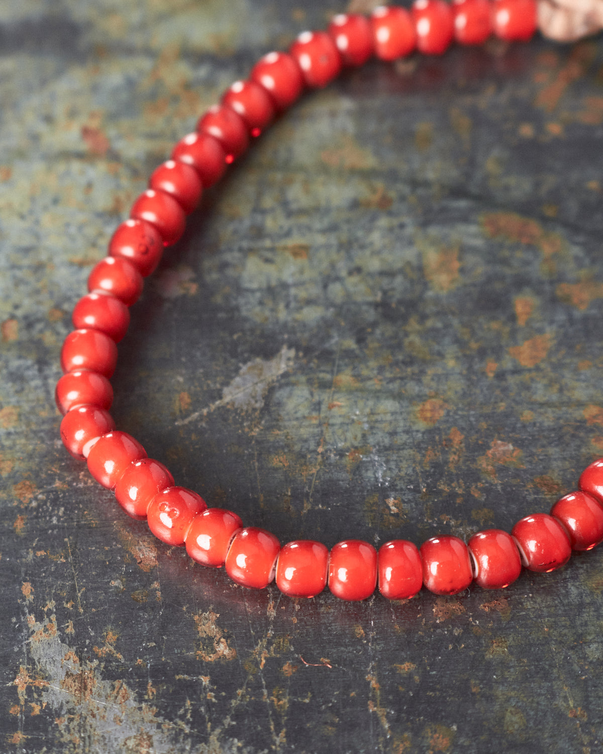 Tenable Crafts Red White Heart Trade Beads Bracelet #194