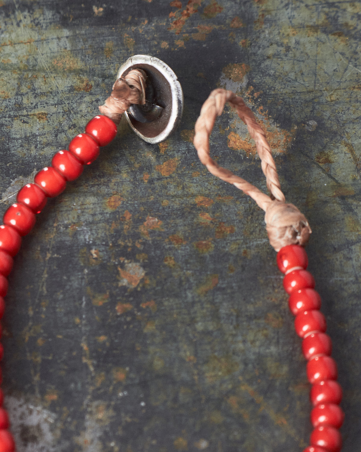 Tenable Crafts Red White Heart Trade Beads Bracelet #194