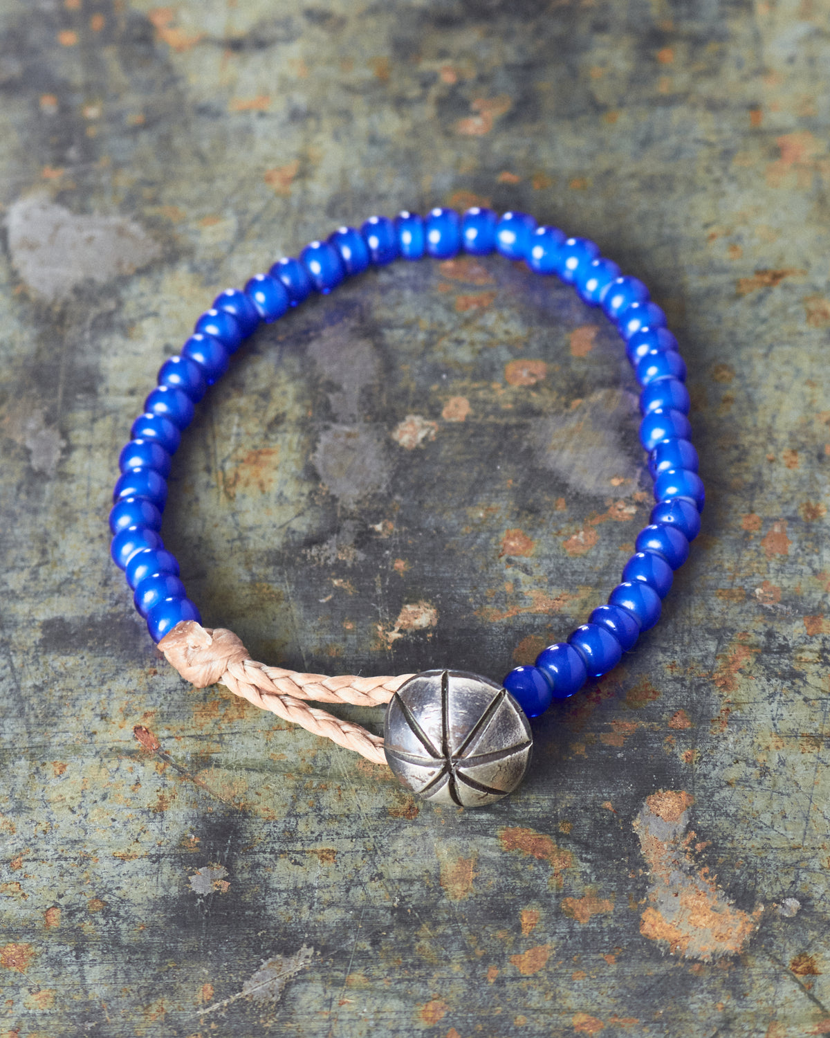 Tenable Crafts Blue White Heart Trade Beads Bracelet #197