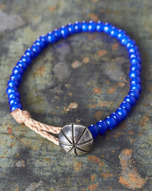 Tenable Crafts Blue White Heart Trade Beads Bracelet #197