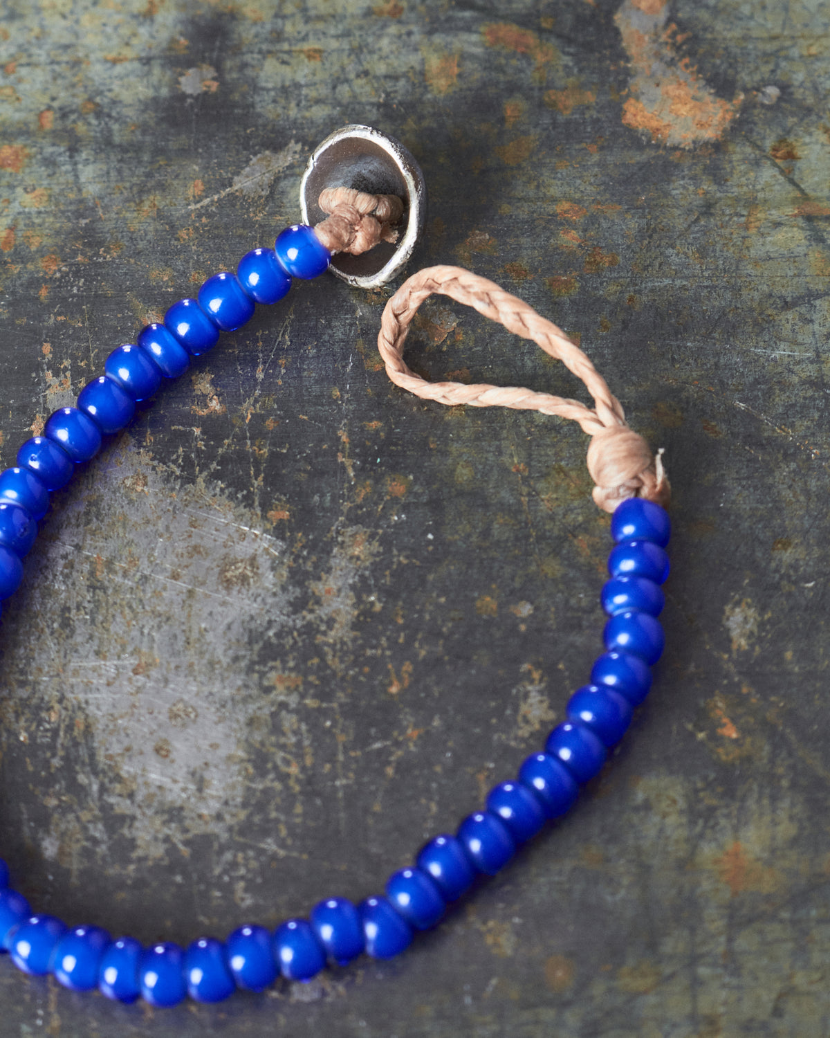 Tenable Crafts Blue White Heart Trade Beads Bracelet #197