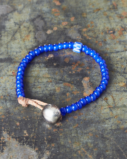 Tenable Crafts Blue White Heart Trade Beads Bracelet #198