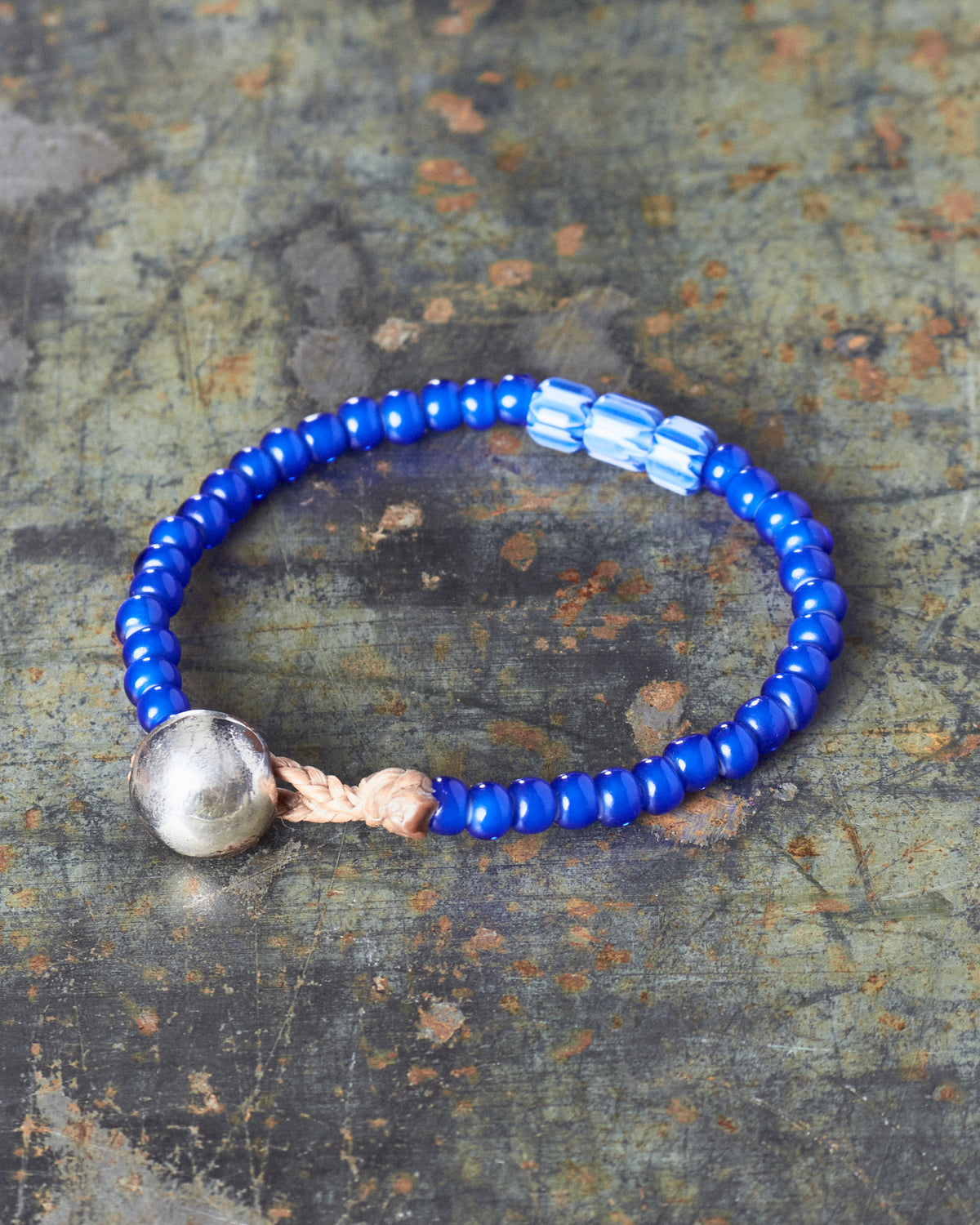 Tenable Crafts Blue White Heart Trade Beads Bracelet #199