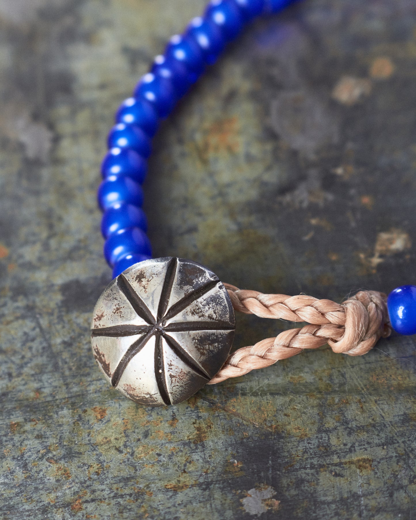 Tenable Crafts Blue White Heart Trade Beads Bracelet #196