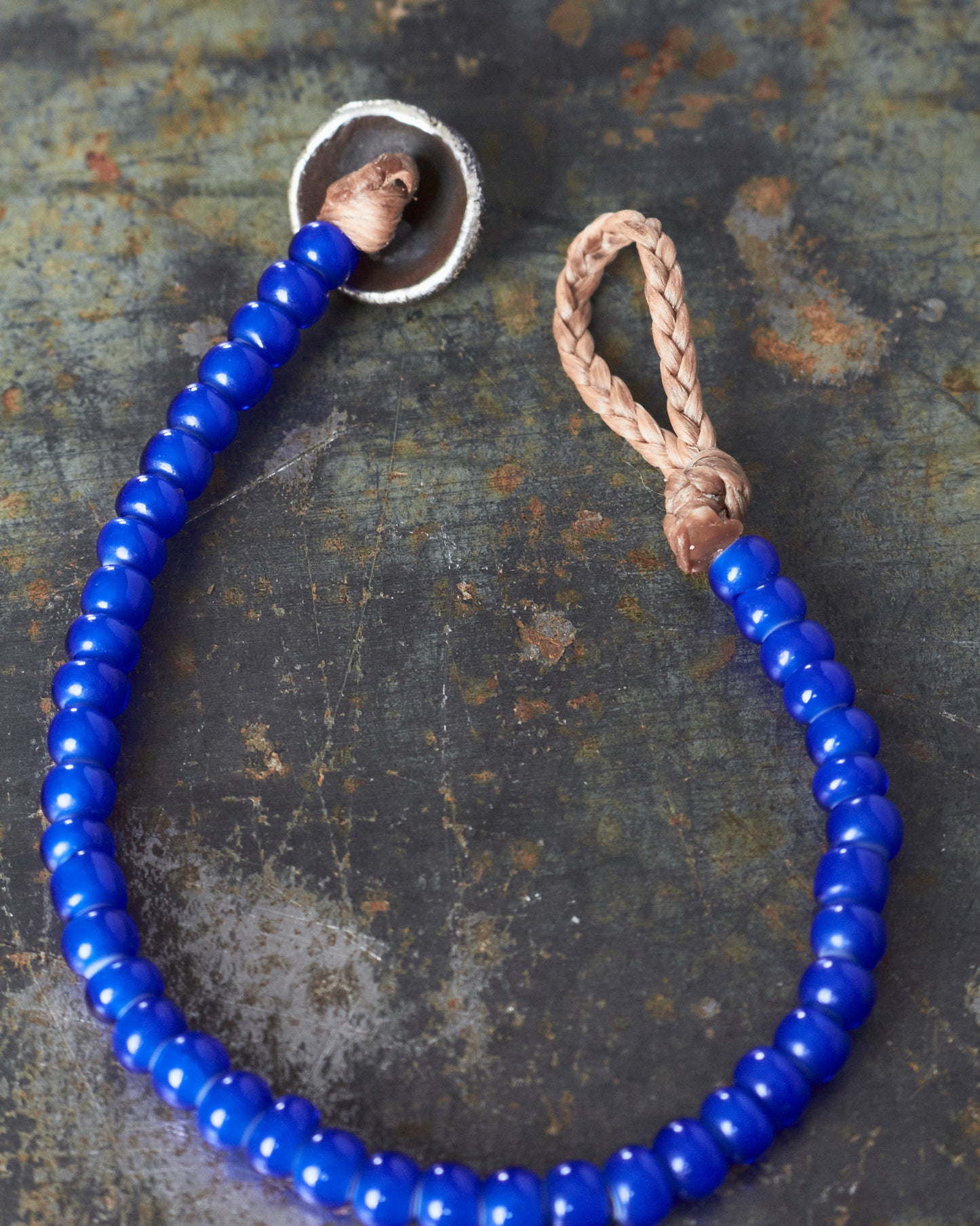 Tenable Crafts Blue White Heart Trade Beads Bracelet #196