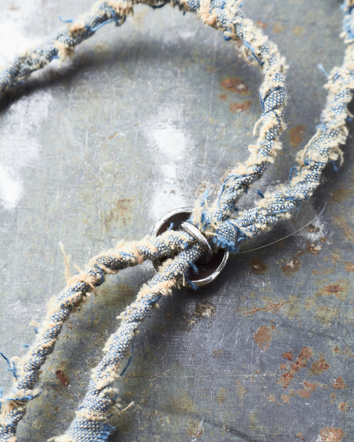 Tenable Crafts Indigo Braided Silver Necklace #206