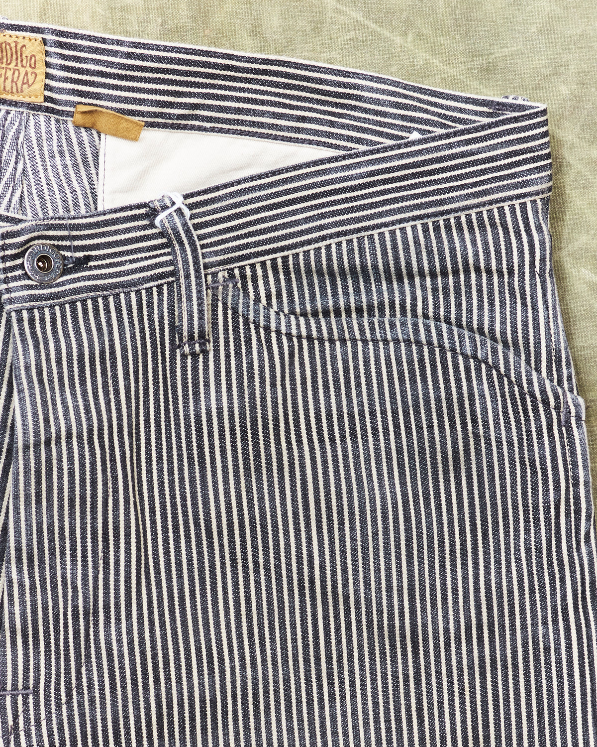 Second Hand Indigofera Swearengen Pants Black/White Hickory Stripe W33/L34
