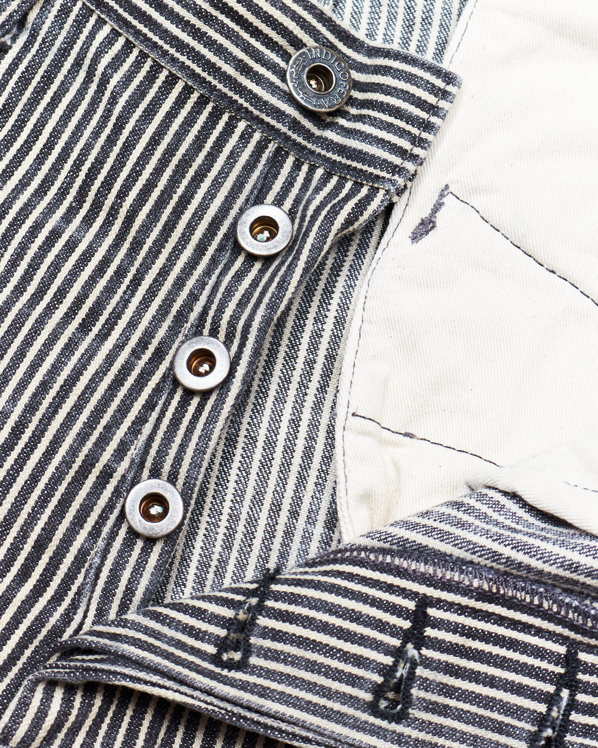Second Hand Indigofera Swearengen Pants Black/White Hickory Stripe W33/L34