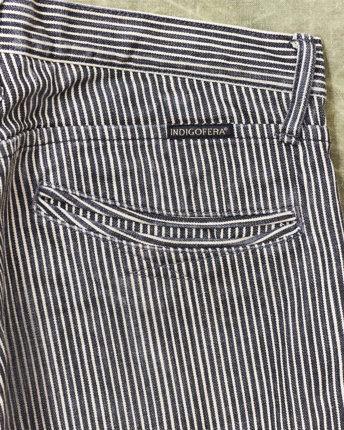 Second Hand Indigofera Swearengen Pants Black/White Hickory Stripe W33/L34