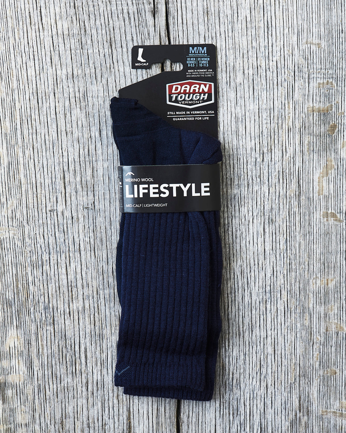 Darn Tough 1480 Navy Merino Wool Lifestyle Mid-Calf Lightweight Socks