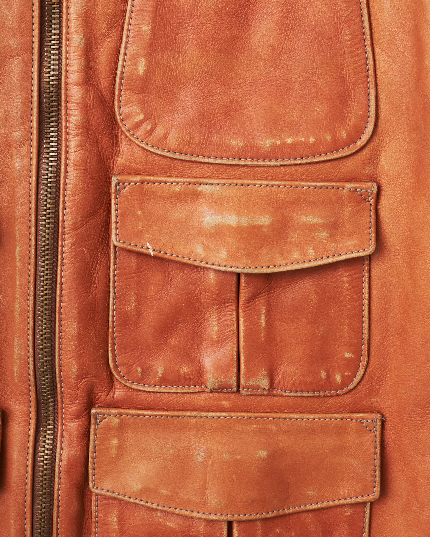 Second Hand LEVI'S 70s Replica Leather Jacket Star Studded Brown Size L