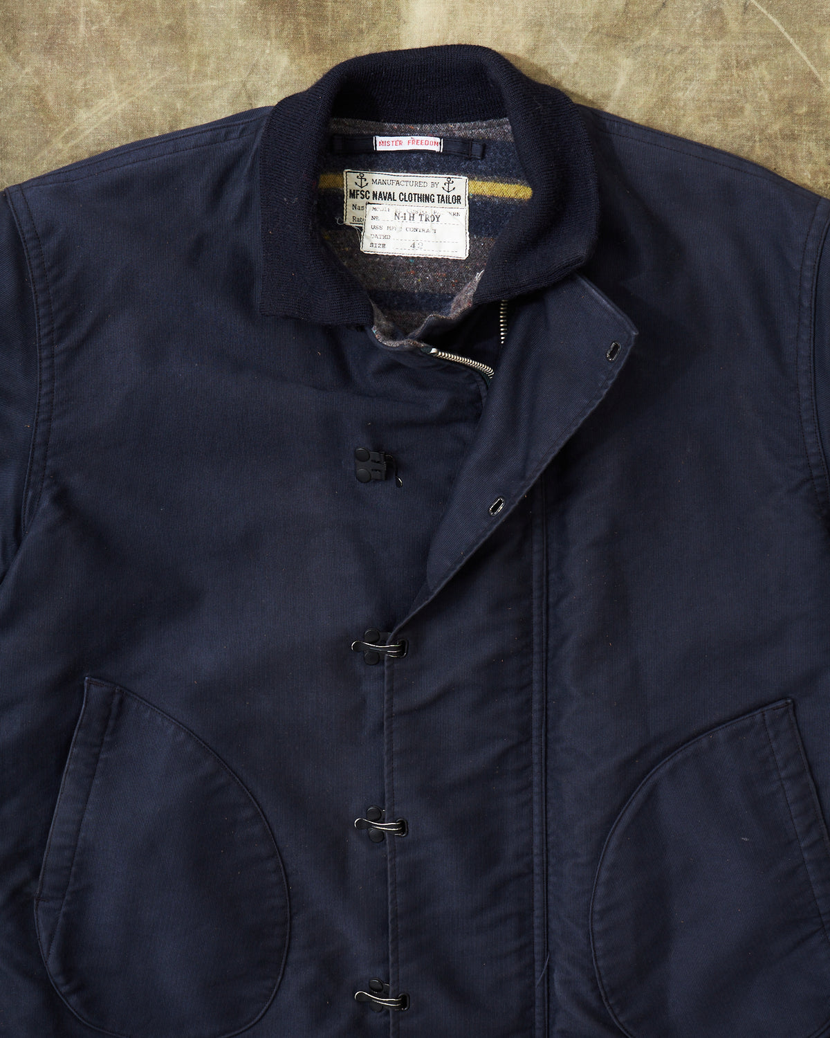 Second Hand Mister Freedom N-1H Navy Jungle Cloth Blanket Lined Jacket Size 42