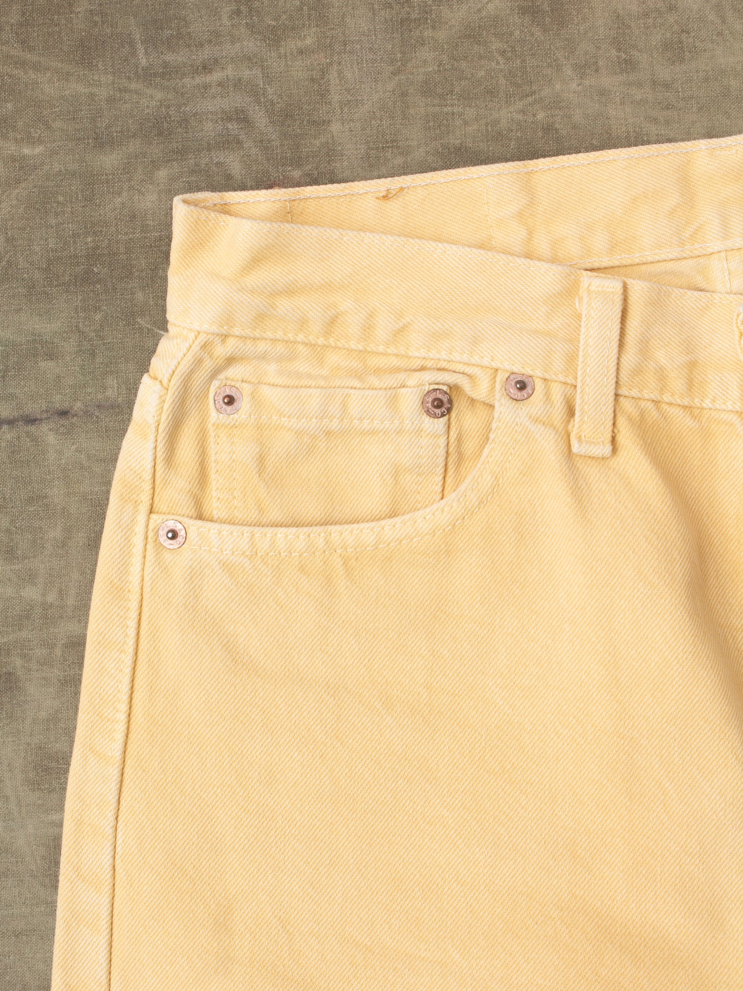 Vintage 90's Made in USA Levi's 501 Yellow Jeans W30