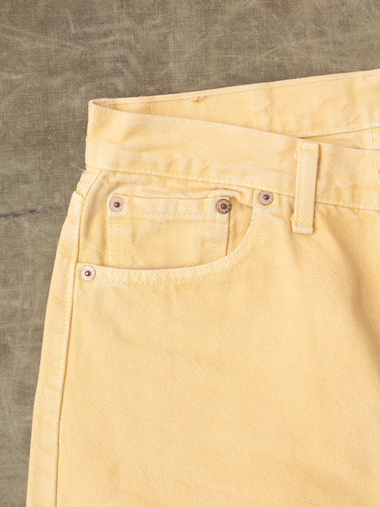 Vintage 90's Made in USA Levi's 501 Yellow Jeans W30