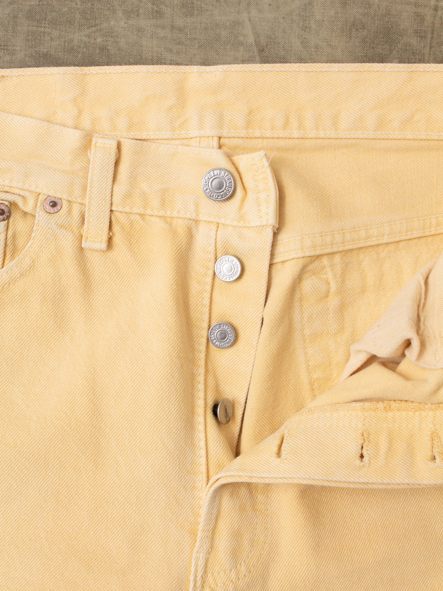 Vintage 90's Made in USA Levi's 501 Yellow Jeans W30