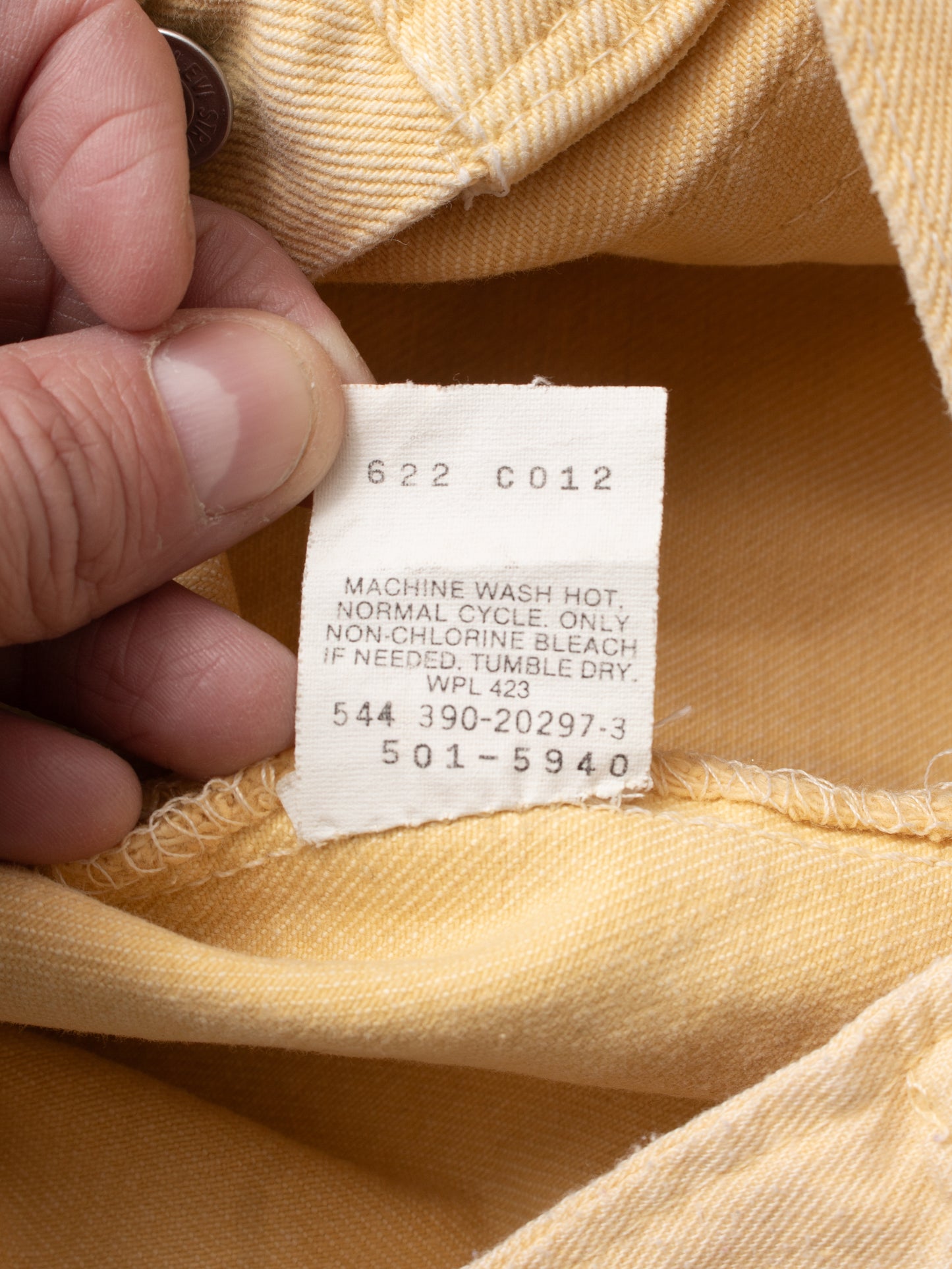 Vintage 90's Made in USA Levi's 501 Yellow Jeans W30