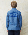 Buzz Rickson's Blue Chambray Work Shirt Blue 30th Anniversary With Embroidery BR29184